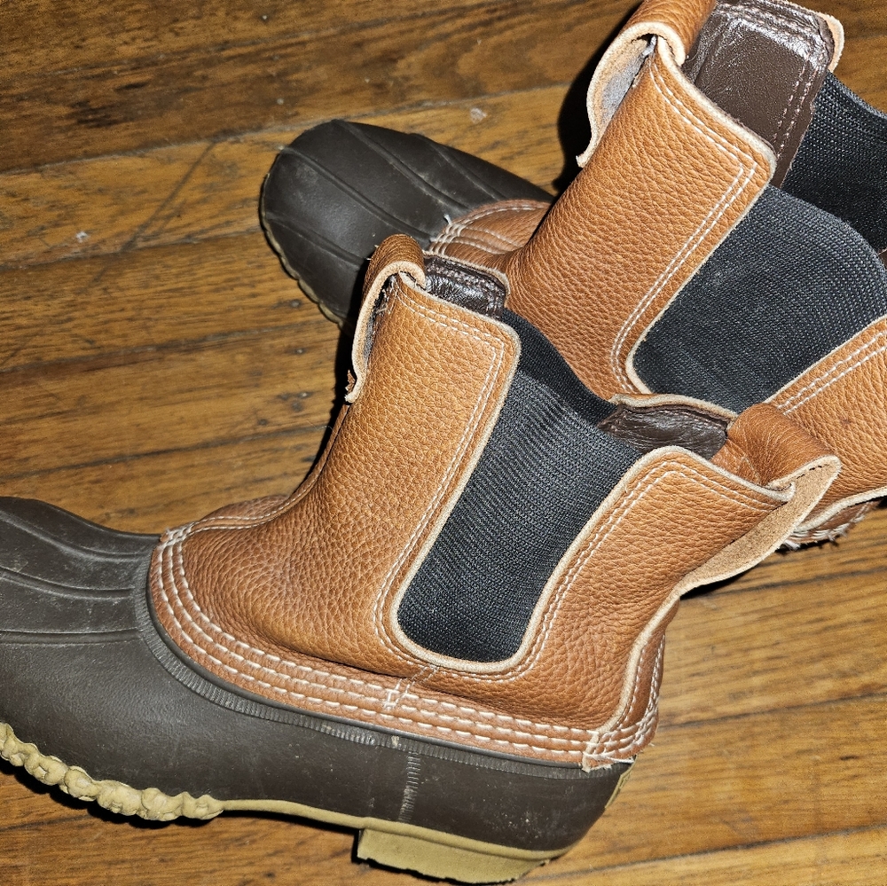 Ll bean pull on Chelsea leather duck boots sz 11 women/ 9 men